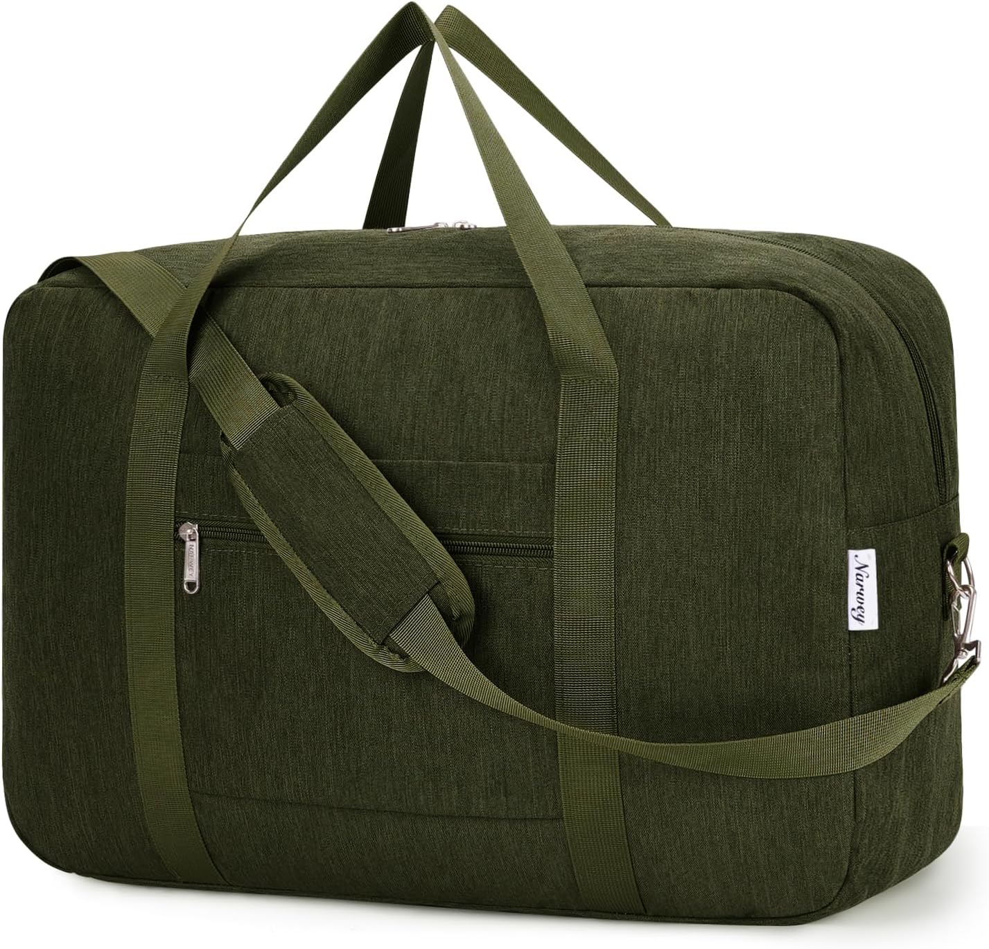 Carry on luaggage 22x14x9 Airlines Approved Foldable Carry on Bag Travel Duffel Packable Duffle Overnight for Women and Men 40L (Army Green)