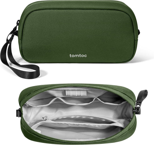 tomtoc Electronics Organizer Travel Case, Water Resistant Travel Bag Cable Organizer for Essentials, Tech Pouch Accessories Carry Storage for Cord, Phone, Cables, Airpods, USB Flash Drive, Daily Items
