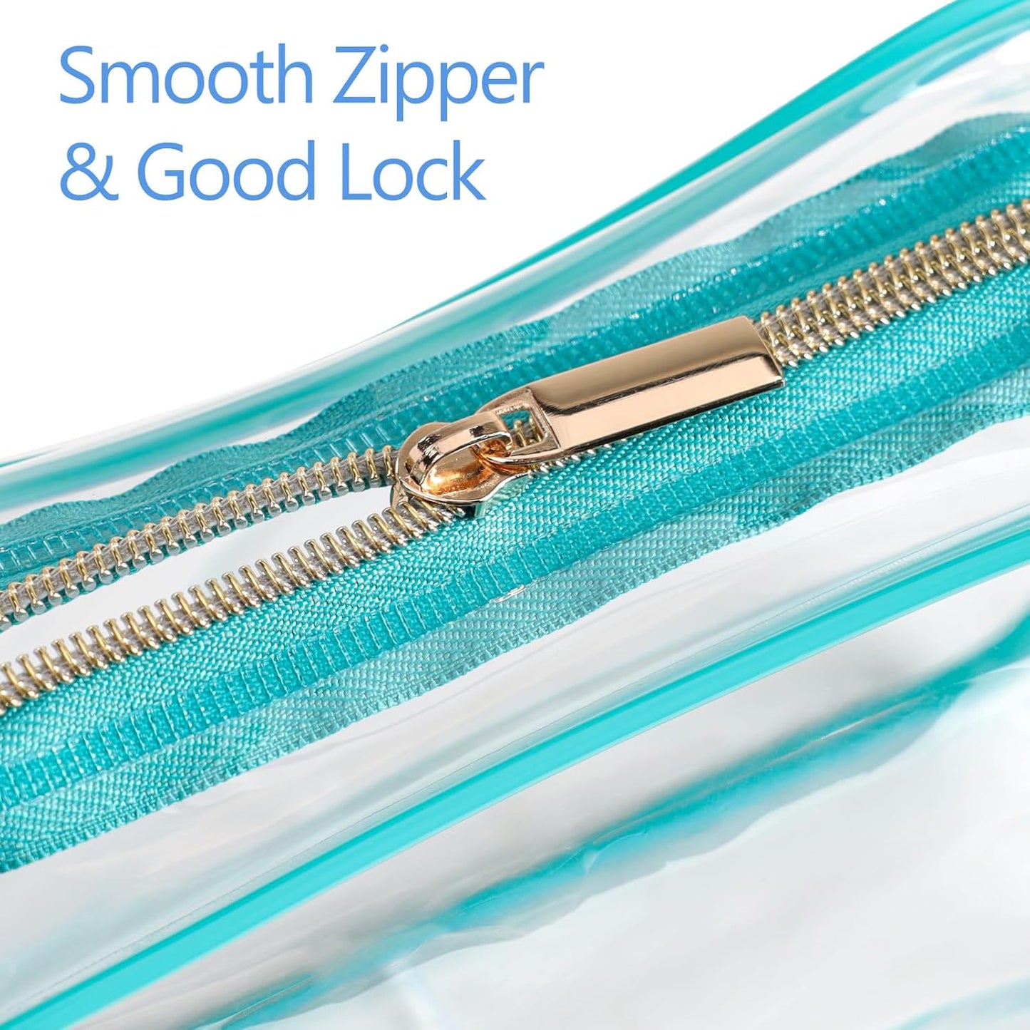 PACKISM Clear Makeup Bag - 3 Pack TSA Approved Toiletry Bags Clear Toiletry Bags for Traveling, Airport Carry on Compliant Bag, Green