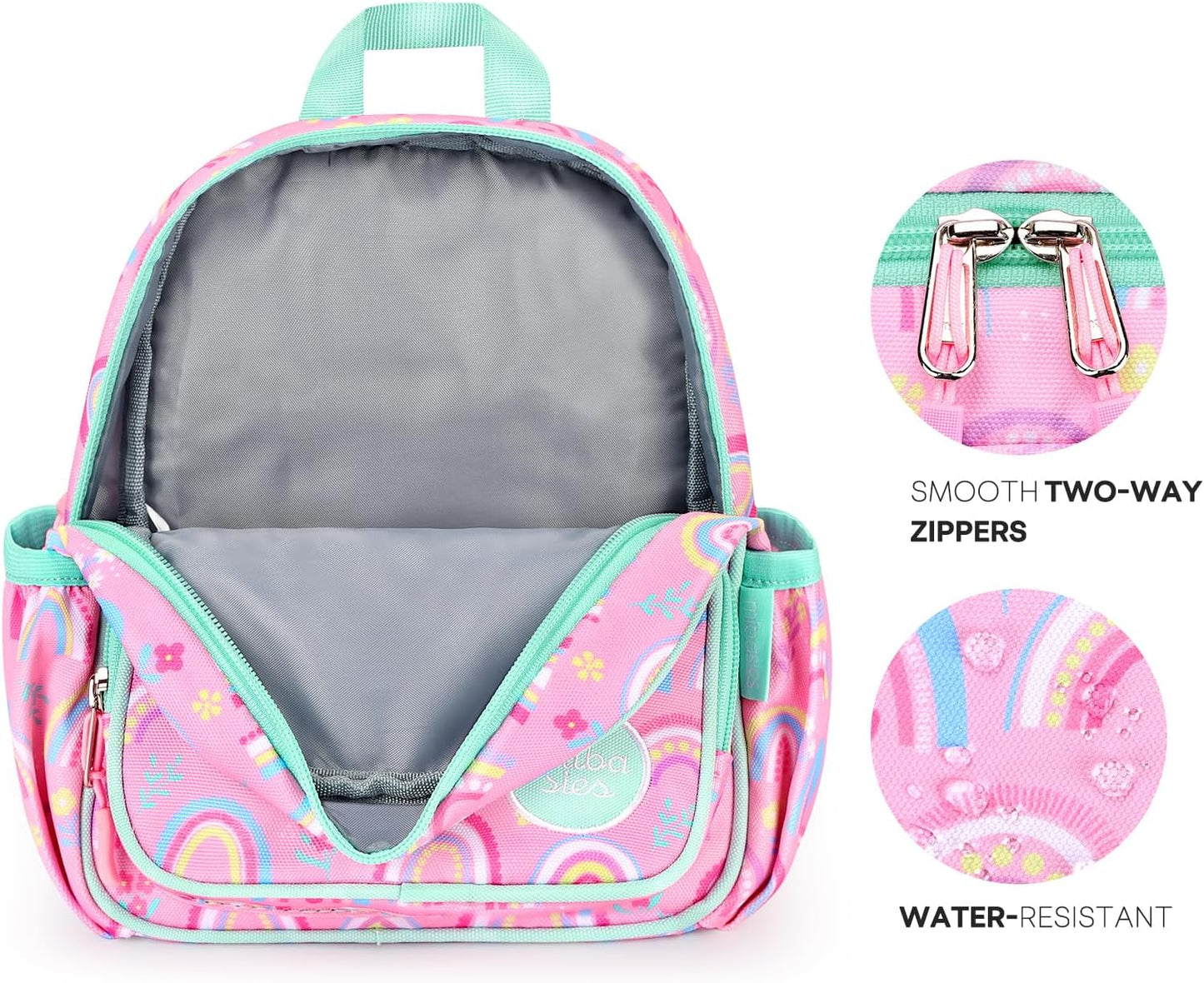 mibasies Backpack Leash for Toddlers 1-3: Baby Backpack for Girls with Anti-Lost Harness - Rainbow Pink