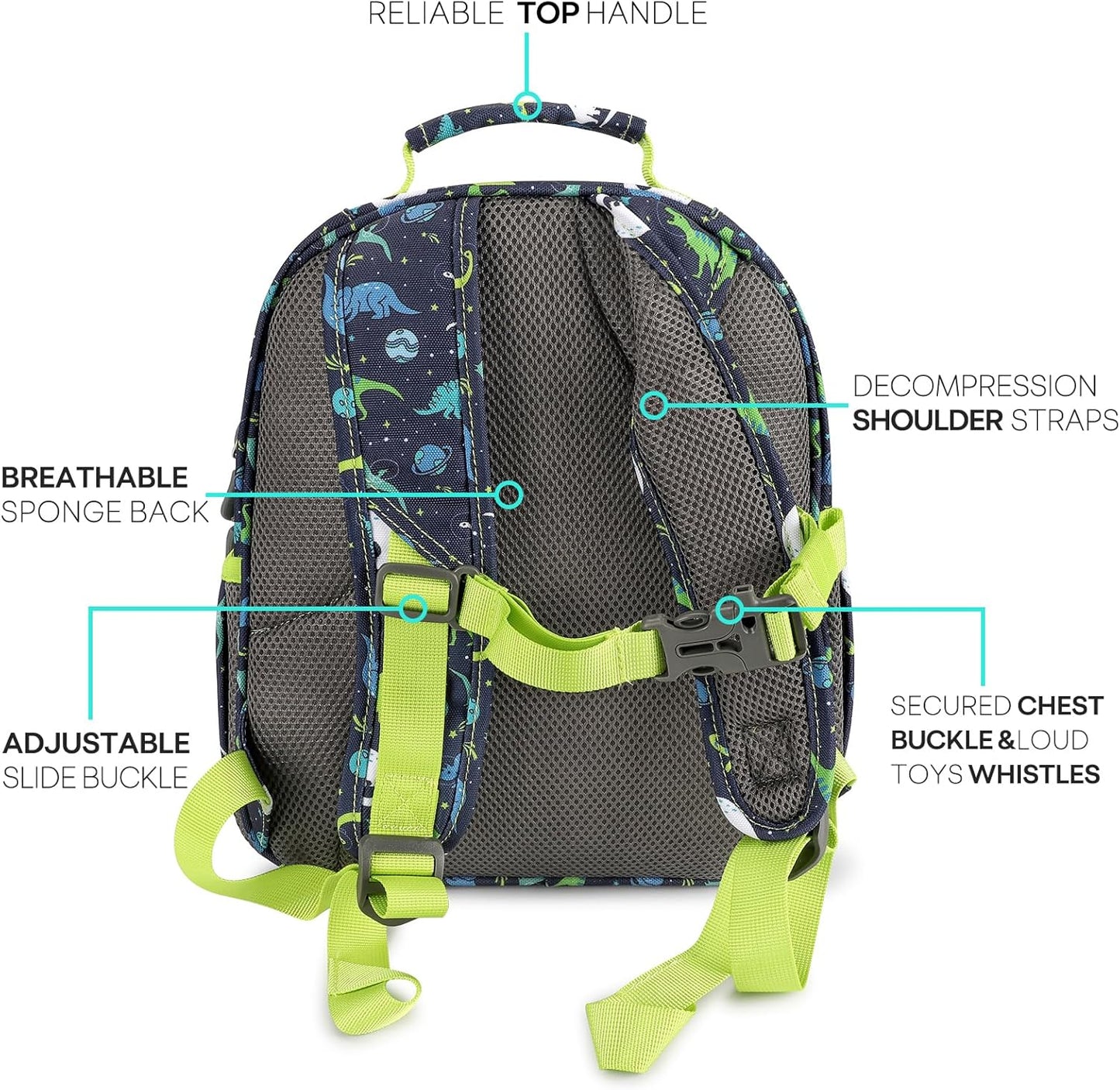 mibasies Boys Backpack 5-8: Lightweight Kids Backpacks Boys - Boy Bookbag for Elementary School - Galaxy Dinosaur