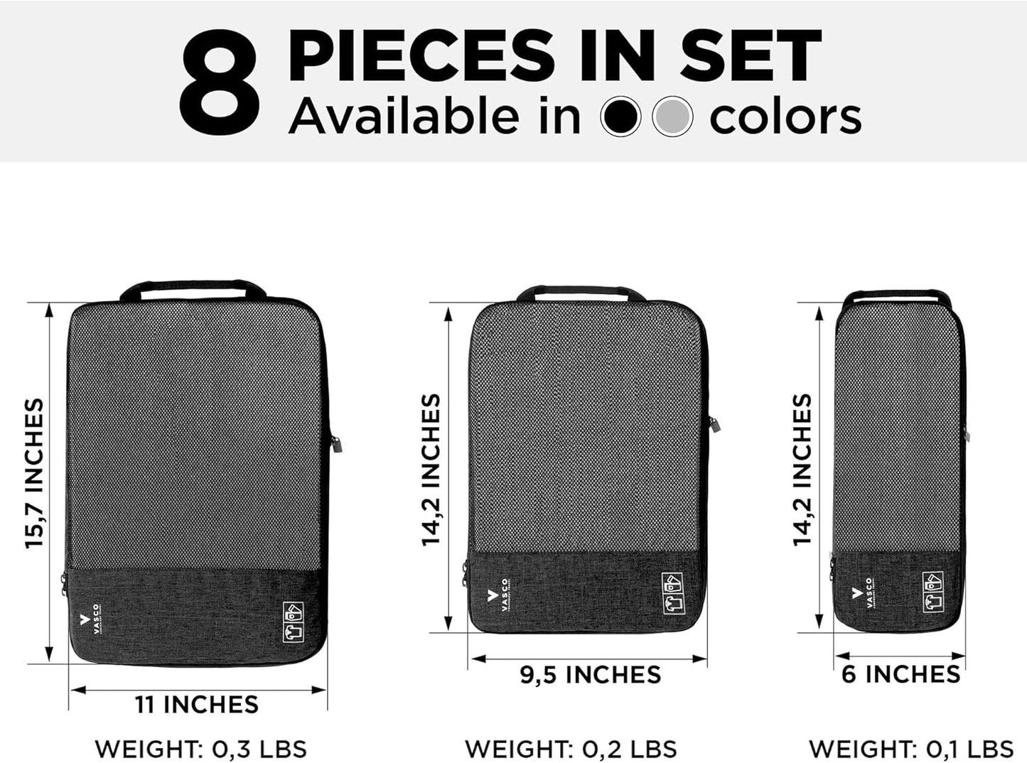 VASCO Compression Packing Cubes for Travel