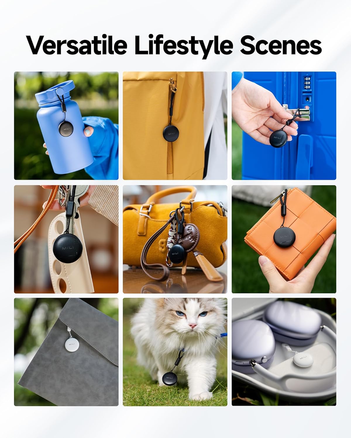 LiTag Duo - Dual System Tracker for iOS or Android, Bluetooth Tracking Tag/Key Finder/Luggage Tracker/Item Locator, Compatible with iOS Find My or Google Find Hub App (4 Packs)