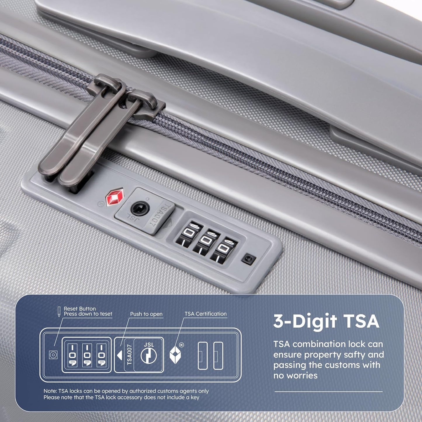 20-inch Carry On Luggage Airline Approved - PC+ABS Lightweight Suitcase with Built-in TSA Lock，Hard-shell Durable Rolling Luggage with USB Port