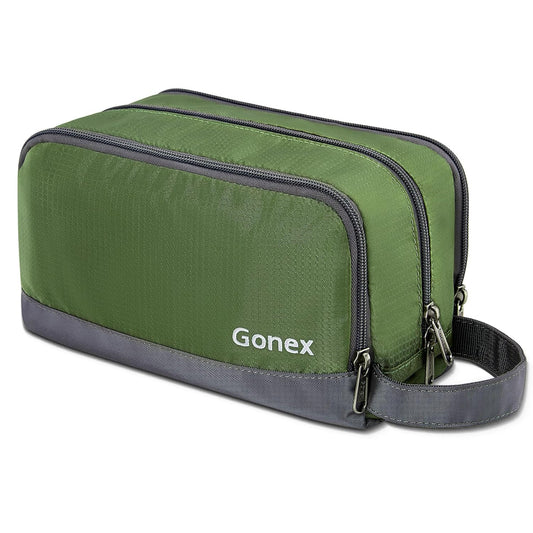 Gonex Travel Toiletry Bag Nylon, Dopp Kit Shaving Bag Toiletry Organizer Olive Green