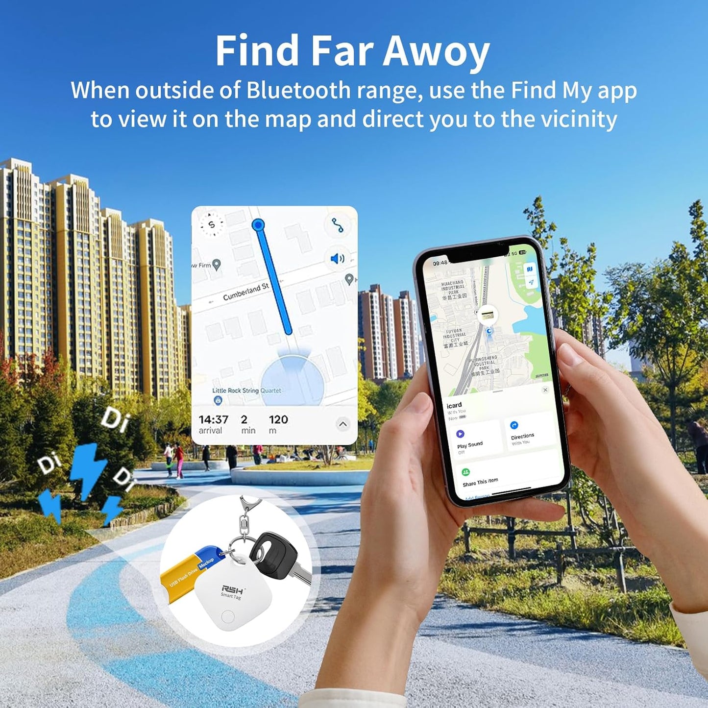 Air Tracker Tag 4 Pack Bluetooth Luggage Tracker tag Locator Works with Apple Find My,Smart Tracker for Suitcase, Bag, Backpack, Wallet,Replaceable Battery Smart tag Item Finder