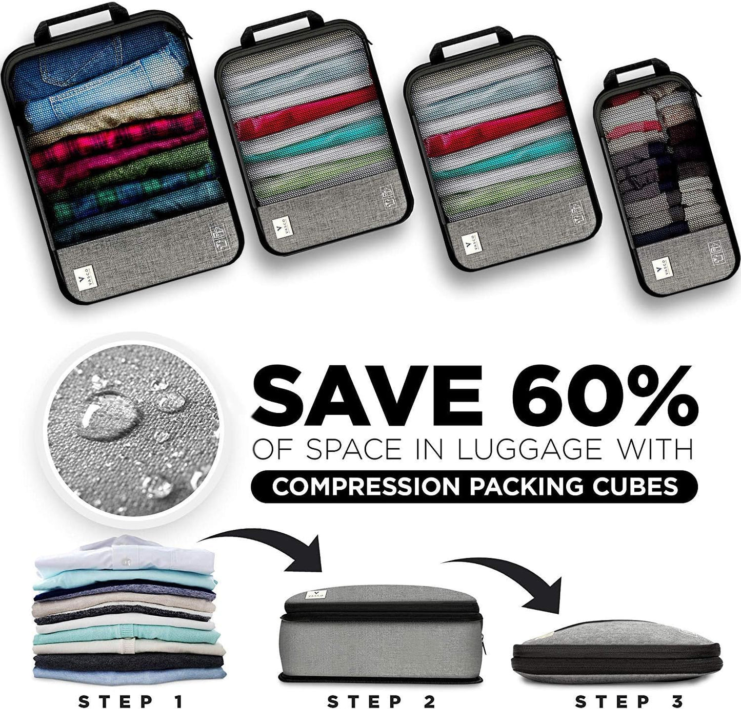 VASCO Compression Packing Cubes for Travel