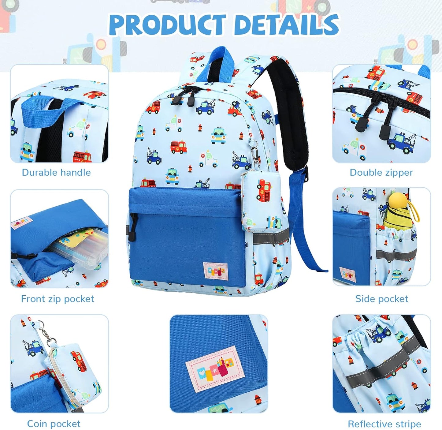 mygreen Toddler Backpack, Kids Backpack for Boys and Girls with Chest Strap