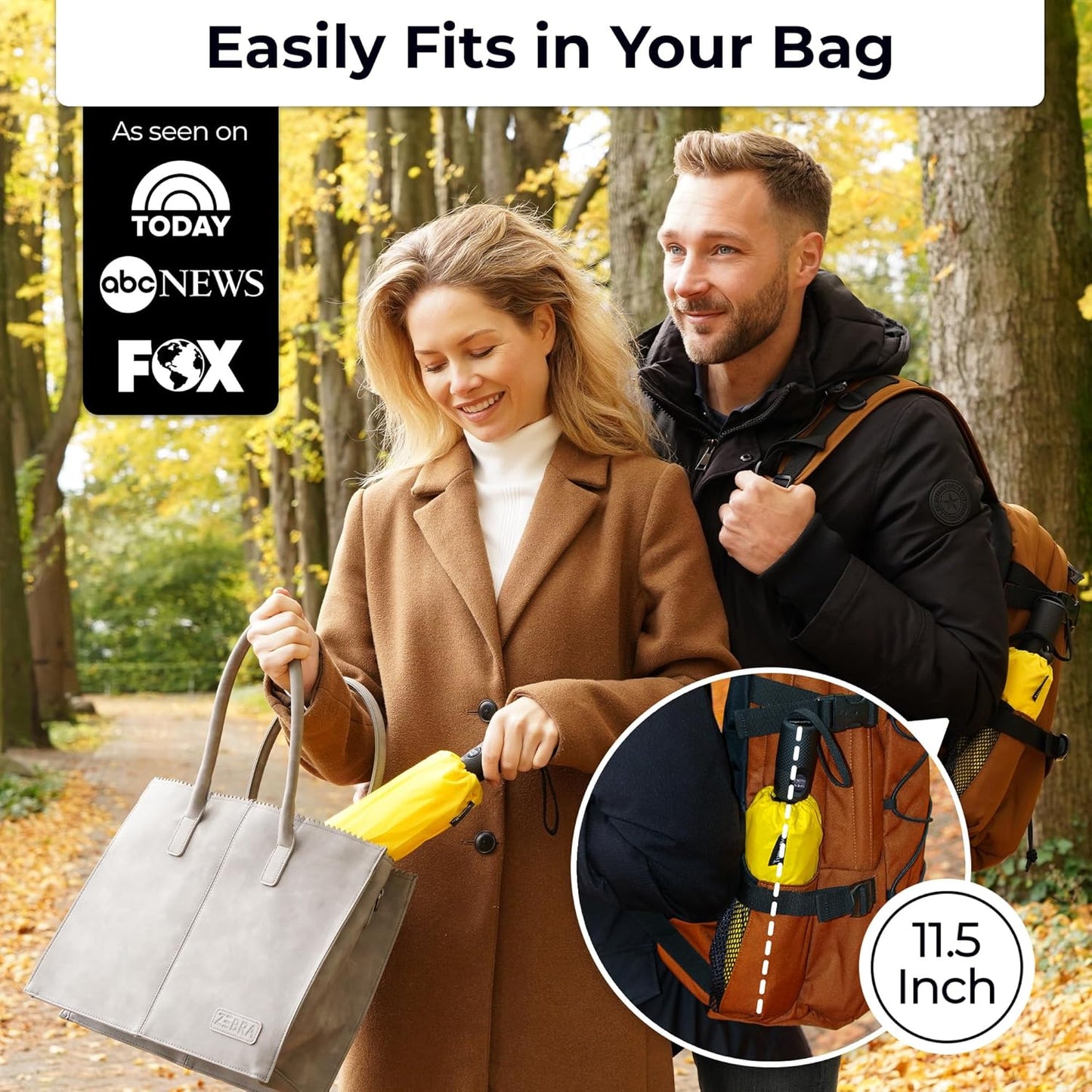 TUMELLA Strongest Windproof Travel Umbrella (Compact, Superior & Beautiful), Small Strong but Light Portable and Automatic Folding Rain Umbrella, Durable Premium Grip, Fits Car & Backpack