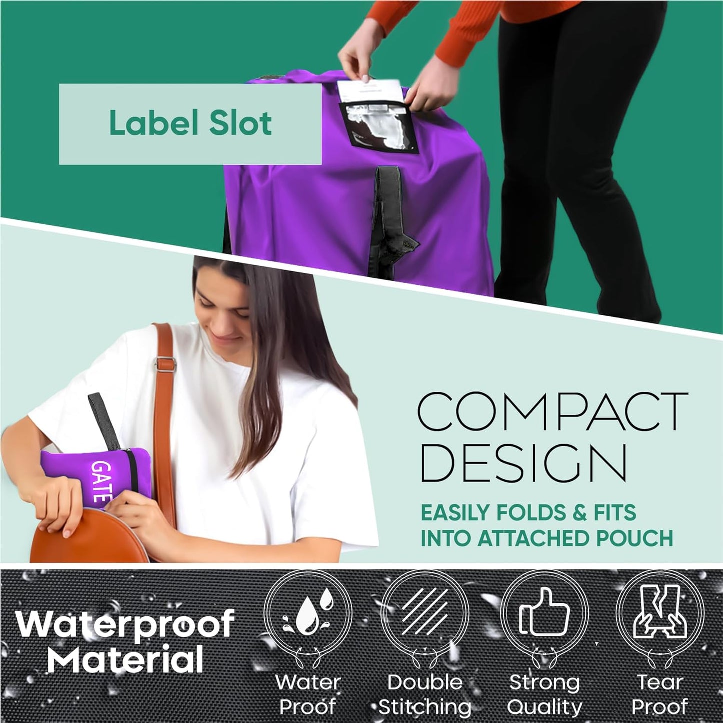 reperkid Premium Car Seat Travel Bag for Airplane - Durable, Universal Fit, Water-Resistant Gate Check Bag with Adjustable Carry Straps - for Safe and Hassle-Free Travel