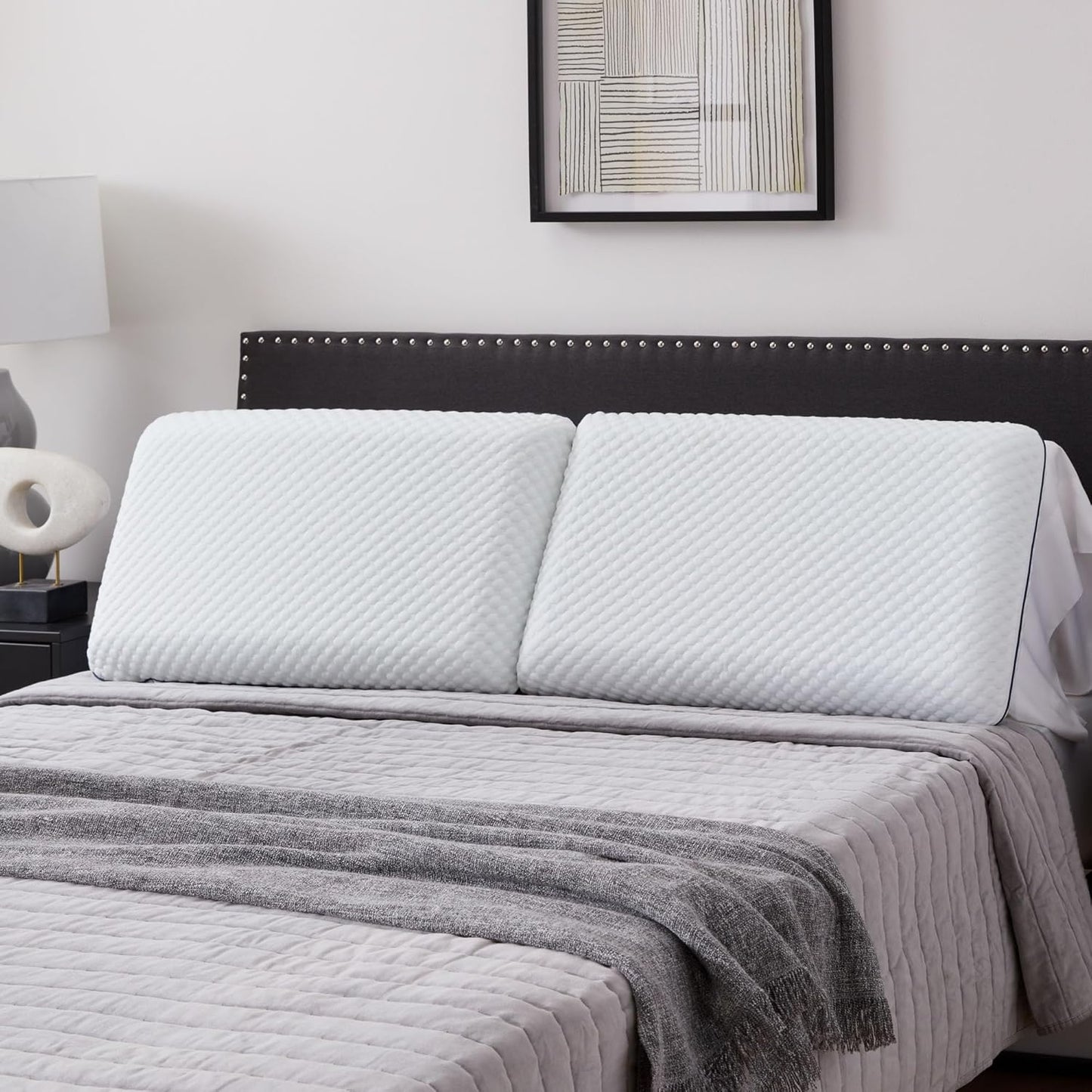 WEEKENDER Gel Memory Foam Pillow - King Size - 2-Pack - Medium Plush Feel - Neck & Shoulder Support - For Back, Side, & Stomach Sleepers - Home, Hotel, & Hospital Essentials