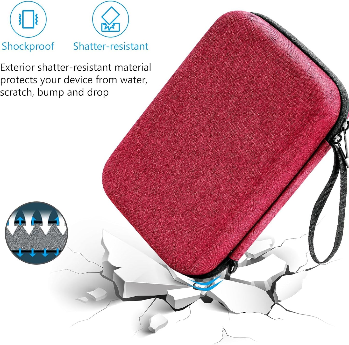 ProCase Hard Travel Electronic Organizer Case for MacBook Power Adapter Chargers Cables Power Bank Apple Magic Mouse Apple Pencil USB Flash Disk SD Card Small Portable Accessories Bag