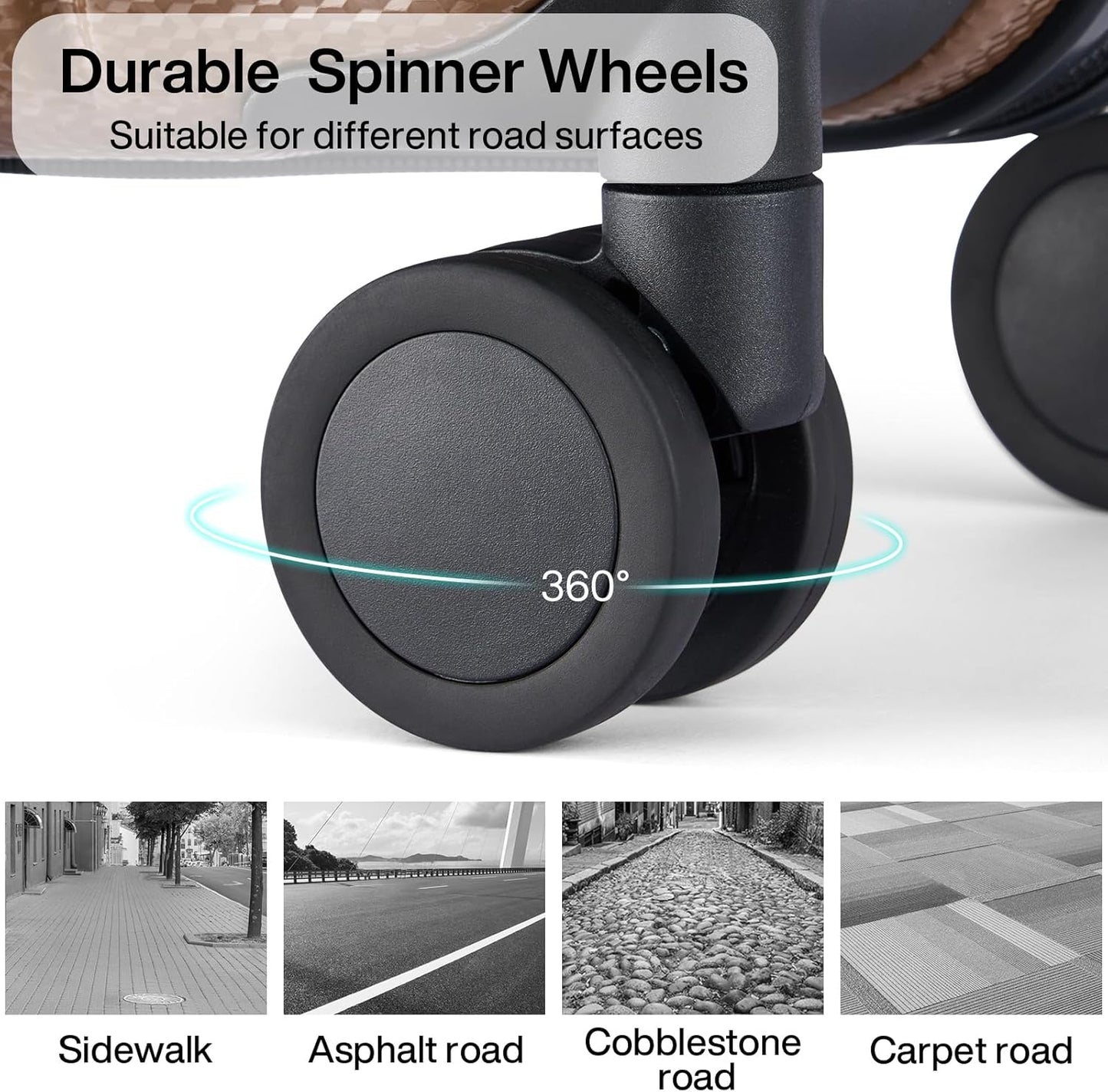 Hanke 20 Inch Carry On Luggage 22x14x9 Airline Approved Lightweight PC Hard Shell Suitcases with Wheels Travel Luggage Rolling Suitcase Travel Luggage Bag Christmas Gifts for Birthday （Brown）