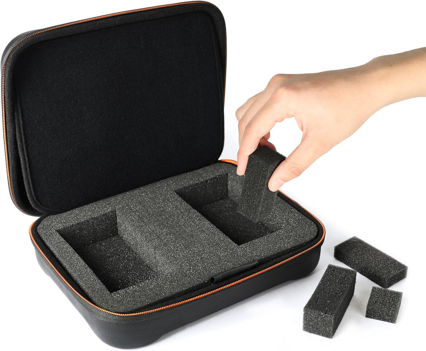 USA Gear Water Resistant EVA Foam Hard Case Compatible with Go Pro Hero13 / Hero12 Charger, Insta360 ONE RS Twin, Insta360 X4-8K & More - Lightweight, Customizable Interior, Mesh Pocket (Case Only)