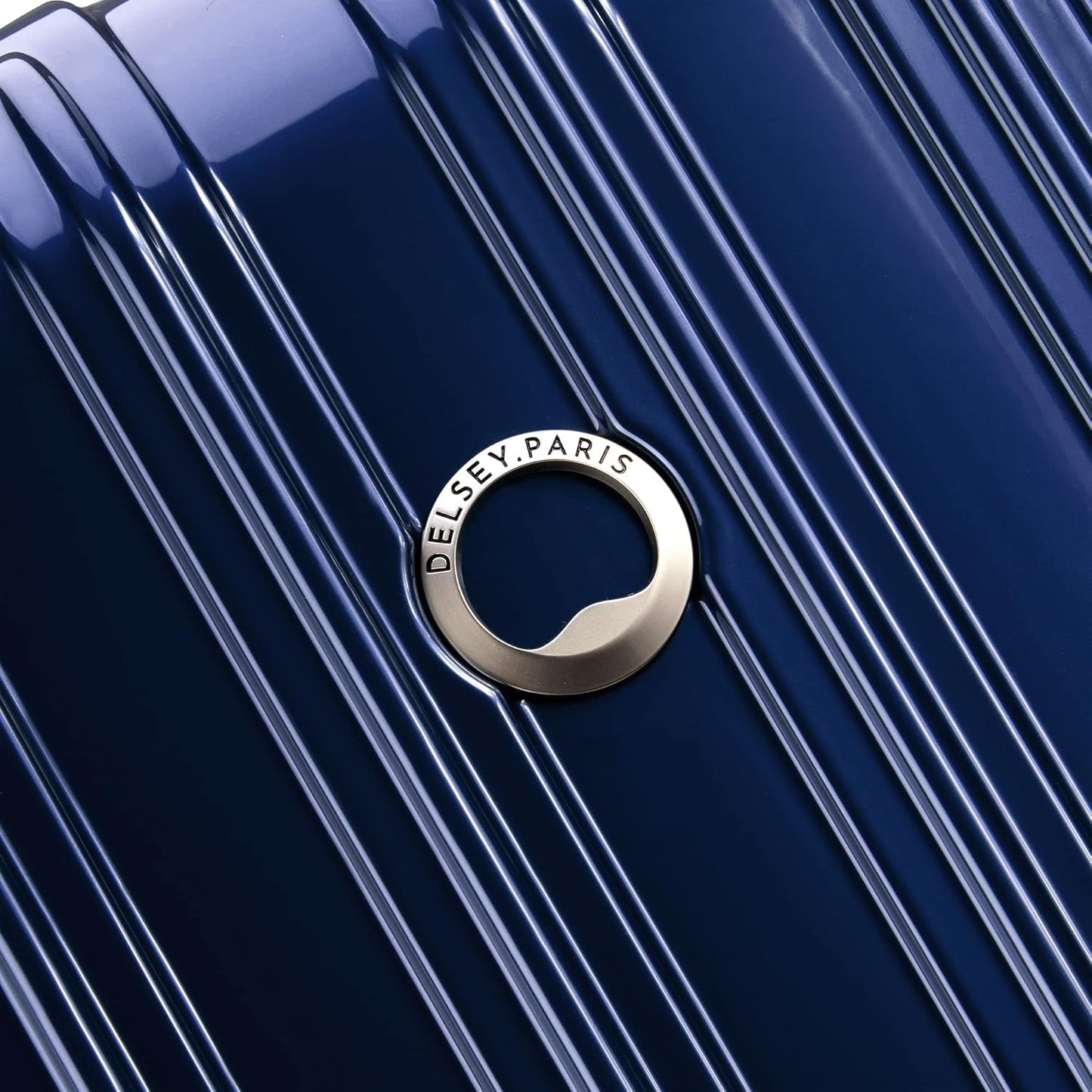 DELSEY PARIS Helium Aero Hardside Expandable Luggage with Spinner Wheels, Blue Cobalt, Checked-Medium 24 Inch