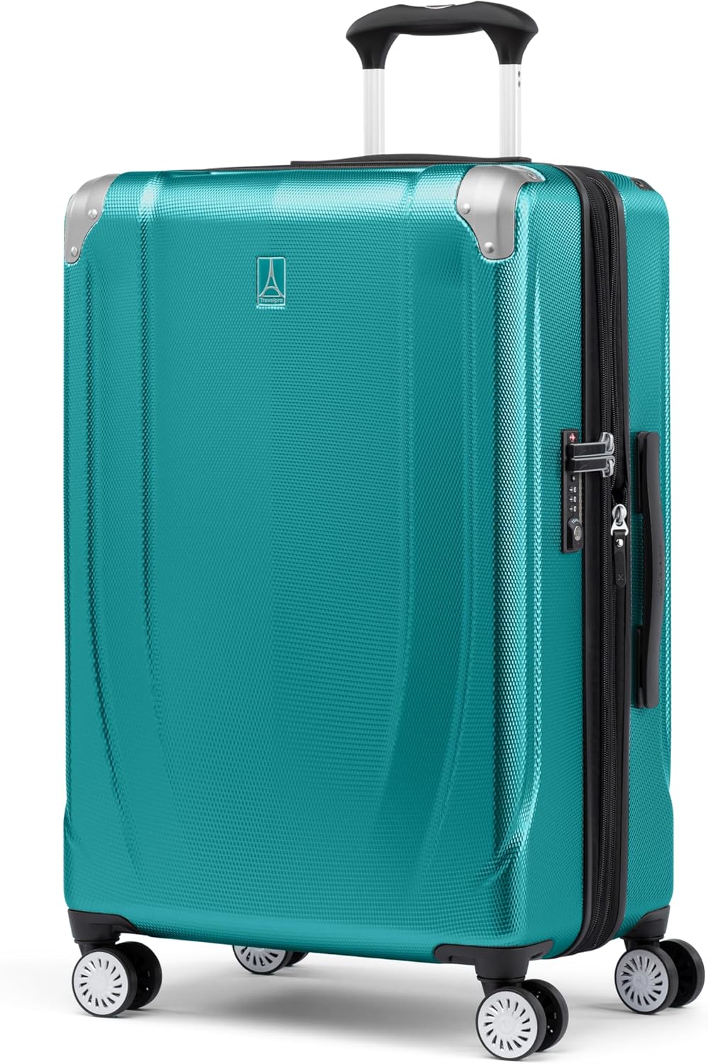 Travelpro Pathways 3 Hardside Expandable Luggage, 8 Spinner Wheels, Lightweight Hard Shell Suitcase, Checked Medium 25 Inch, Kayak