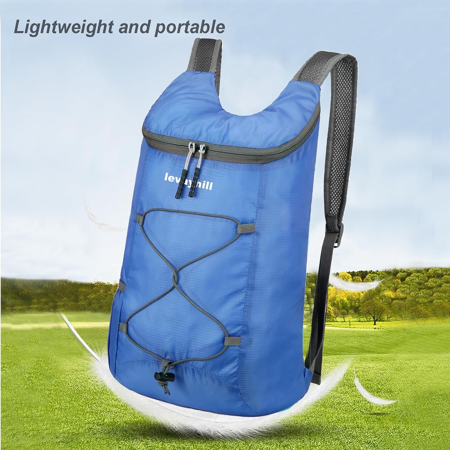 16L Hiking Daypack Lightweight Foldable Travel Backpack Water Repellent Camping Outdoor Packable Easy Carry-on Bag (Royal Blue)