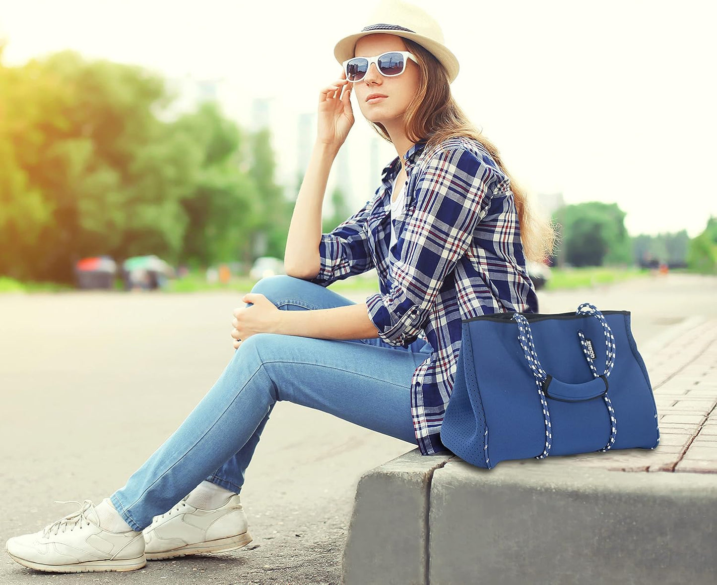 QOGiR Neoprene Multipurpose Beach Bag Tote with Inner Zipper Pocket … … … …