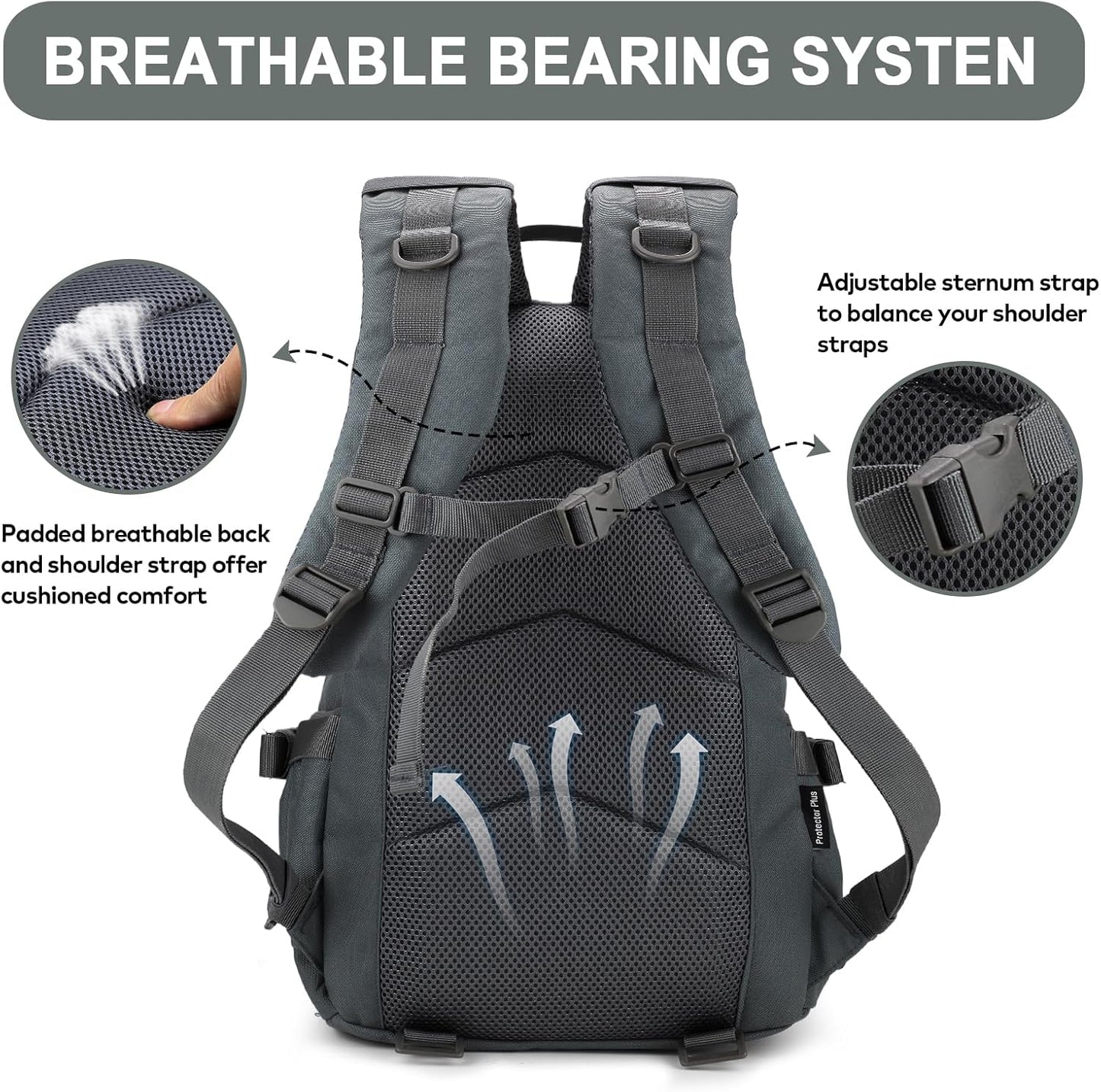 25L Hiking Backpack Small Tactical Backpack Daypack Camping Trekking Hunting Molle Pack for Men Women, Grey