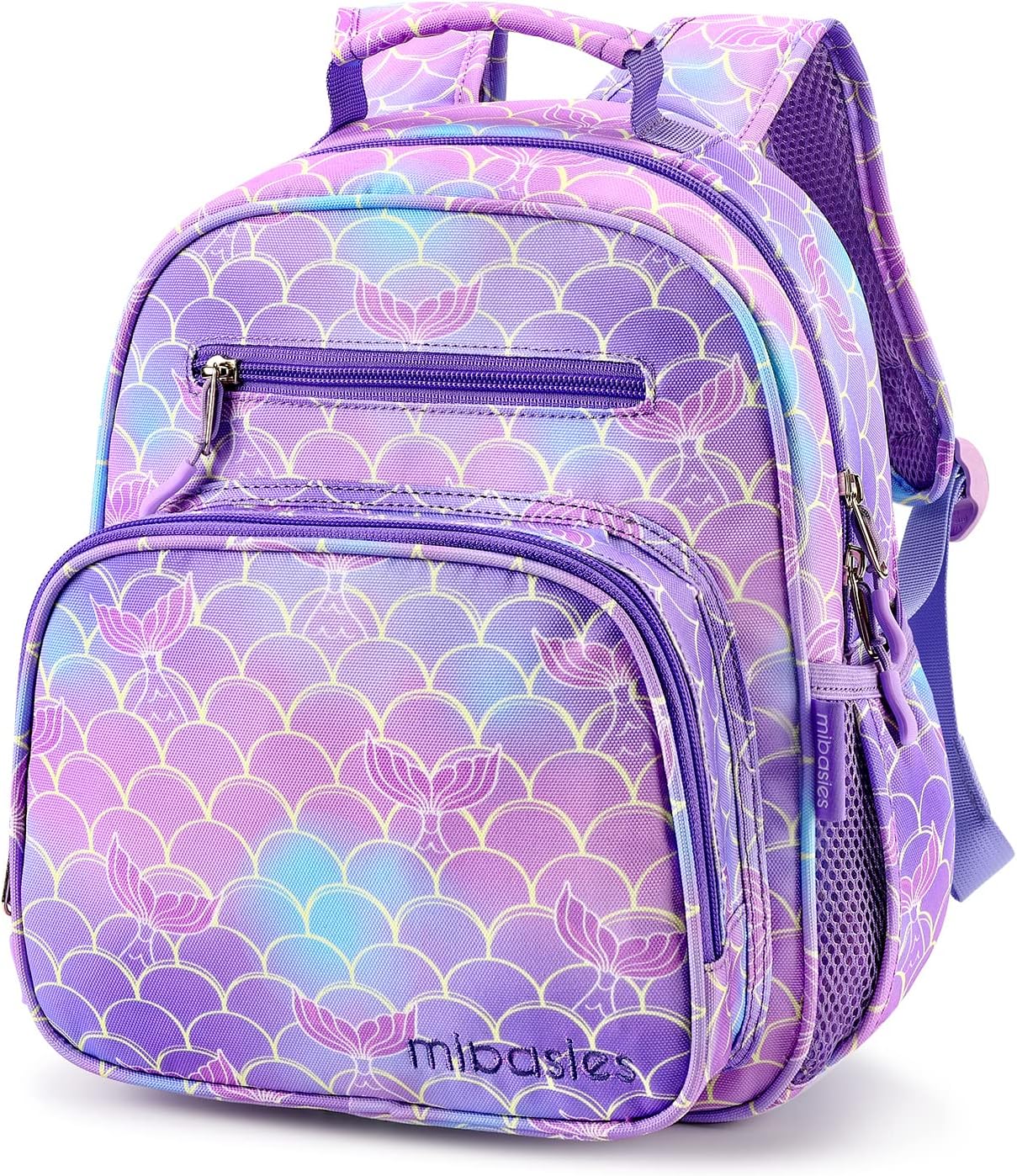 mibasies Toddler Backpack for Girls 2-4: Cute Kids Backpacks for Girls - Preschool Kindergarten Backpack - Mermaid Tail Purple