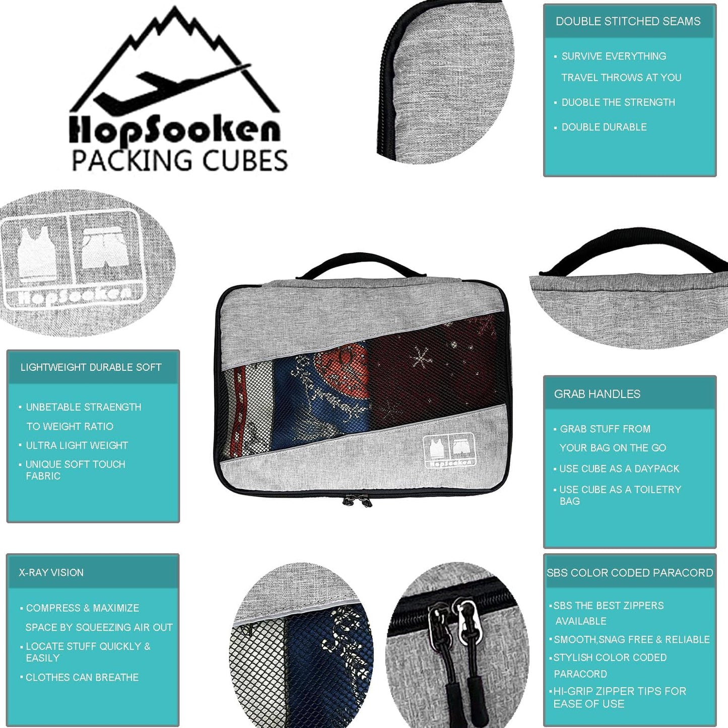 5 Set Packing Cubes for Travel Large Suitcase Luggage Organizer Bags Travel Accessories Vacation 4 Cubes 1 Laundry Pouch Bag