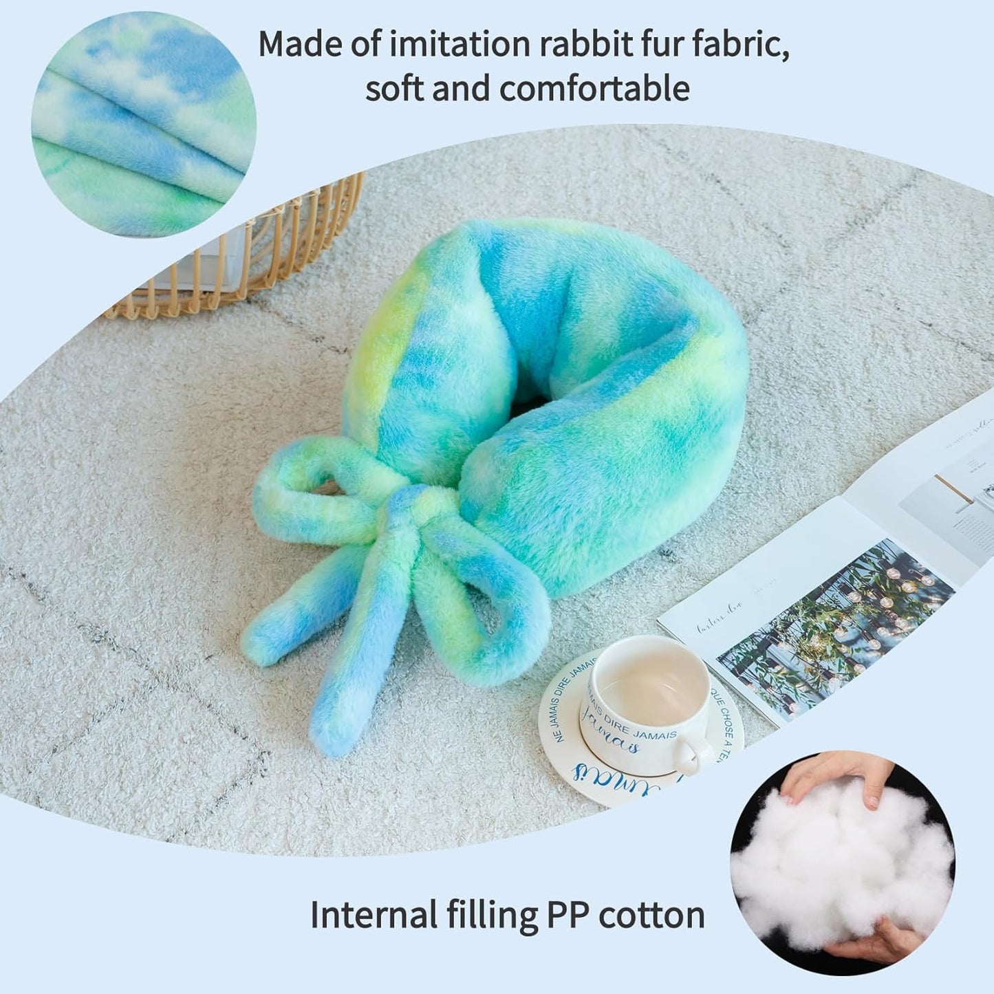 Travel Pillow Multifunctional Airplane Travel Neck Pillow Provides Neck and Lumbar Support During Travel Airplane Pillow Colorful Green