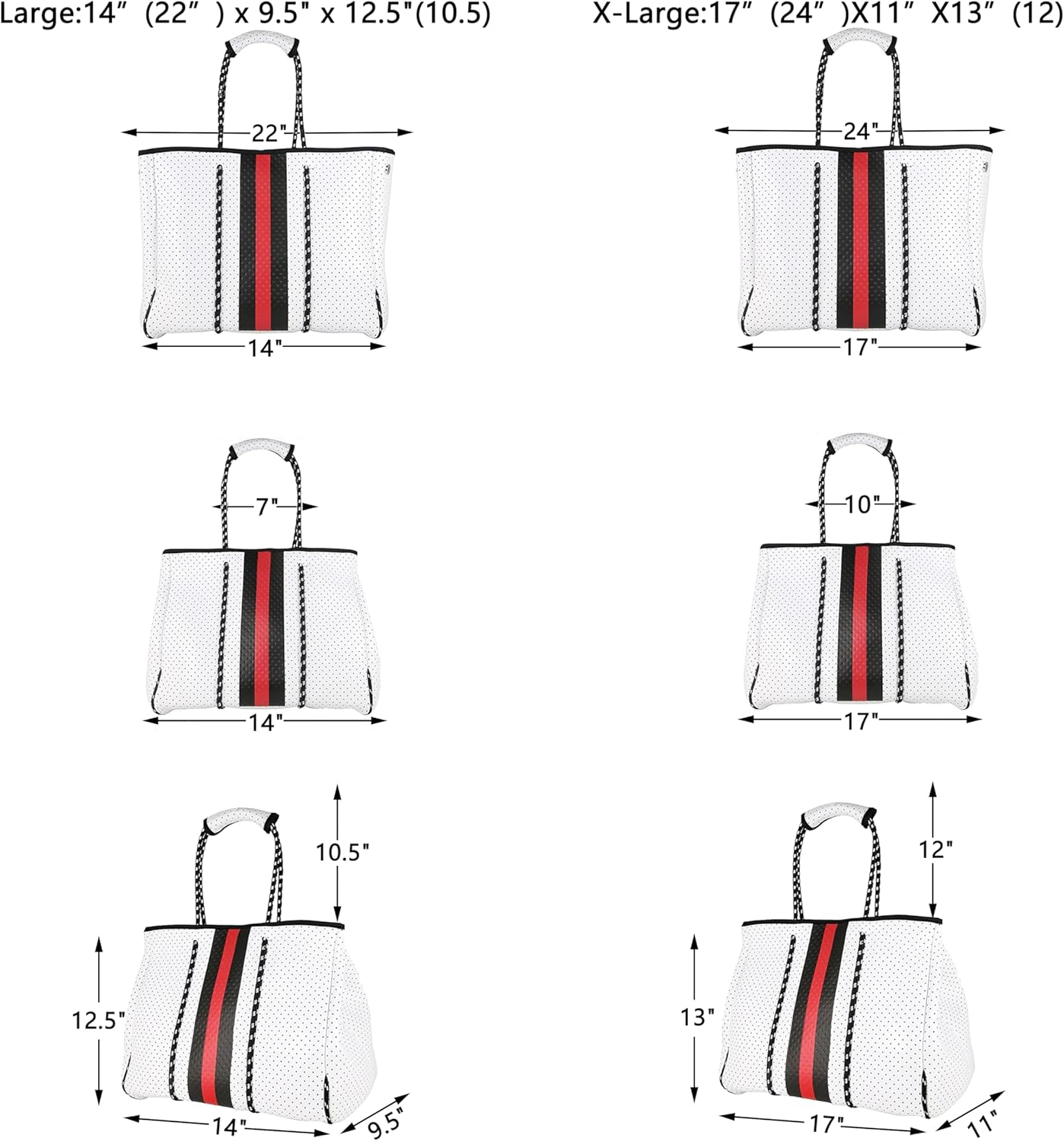 QOGiR Neoprene Multipurpose Beach Bag Tote with Inner Zipper Pocket … … … …