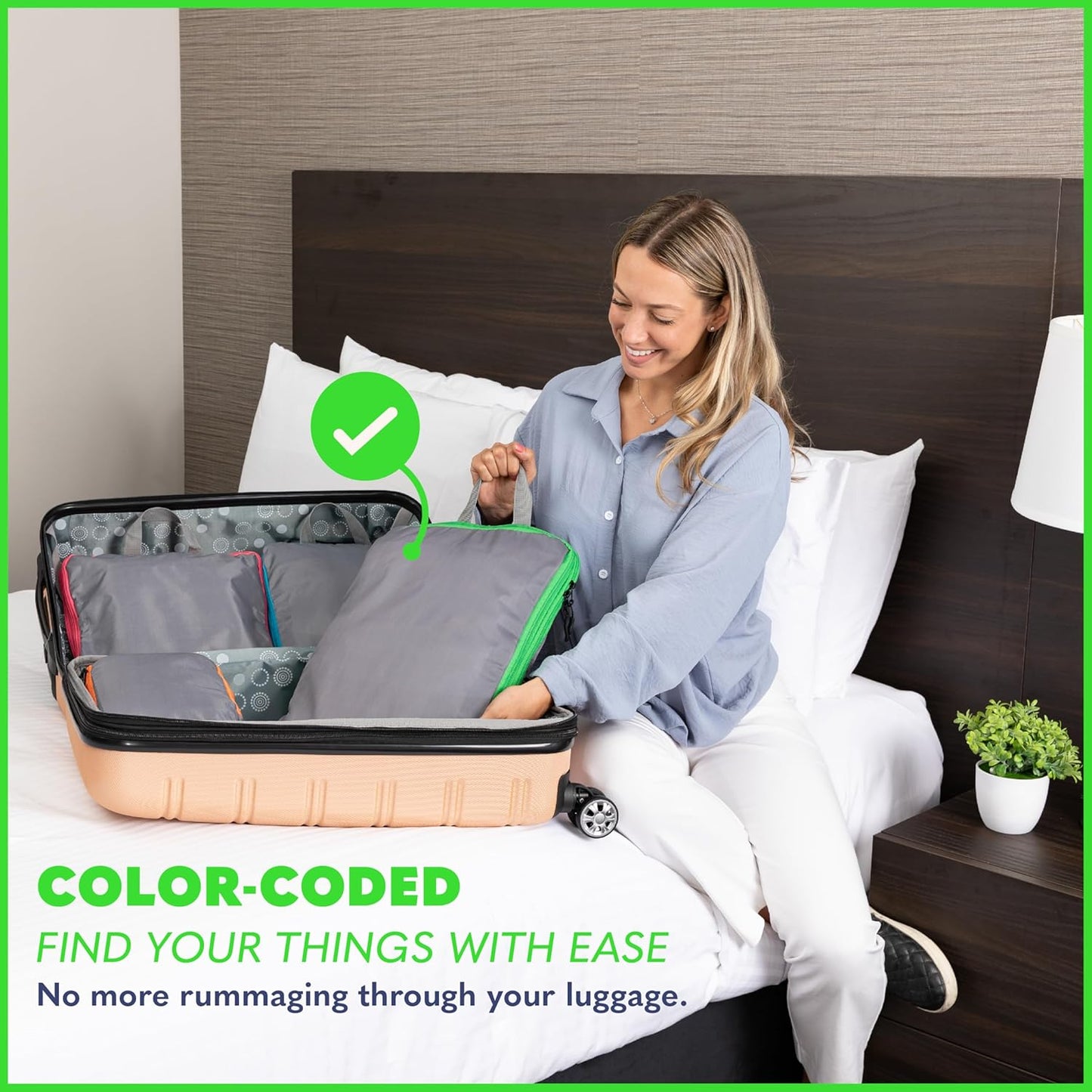 Compression Packing Cubes Travel, 4 Set/6 Set Packing Cubes for Carry on Suitcase, Suitcase Organizer Bags Set, Compression Bags Travel, Best Travel Packing Cubes Compression - with Inside Pockets