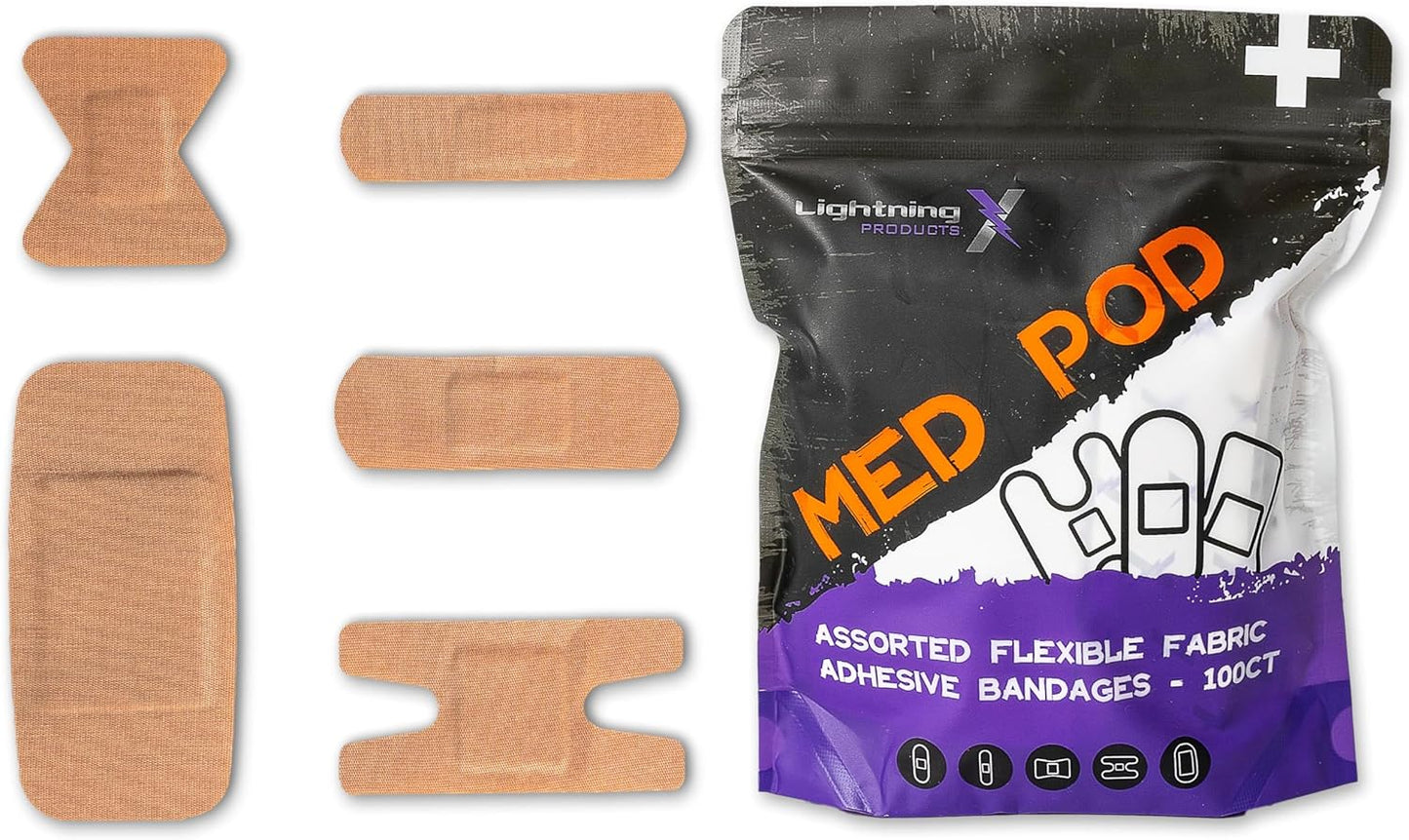 Lightning X EMS/EMT Premium Medical Gauze Bandage Refill Kit for First Responder First Aid Kit + 30 Assorted Fabric Adhesive Bandages