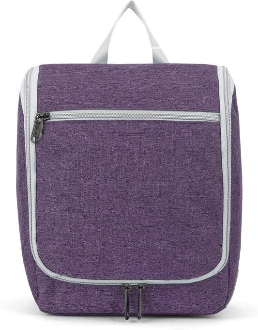 Della Gao Hanging Toiletry Bag for Women, Travel Toiletry Bags Makeup Bag Organizer, Water-resistant Cosmetic Bag for Essentials Accessories (Purple)