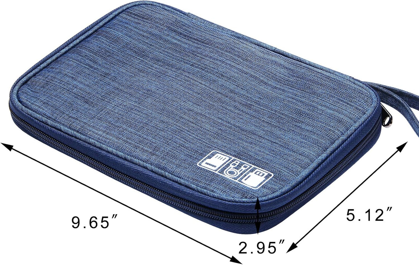 SELLYFELLY Travel Electronics Organizer Portable Cable Organizer Bag for Storage Electronic Accessories Case for Cord,Phone,Charger,Flash Drive (Navy Blue)