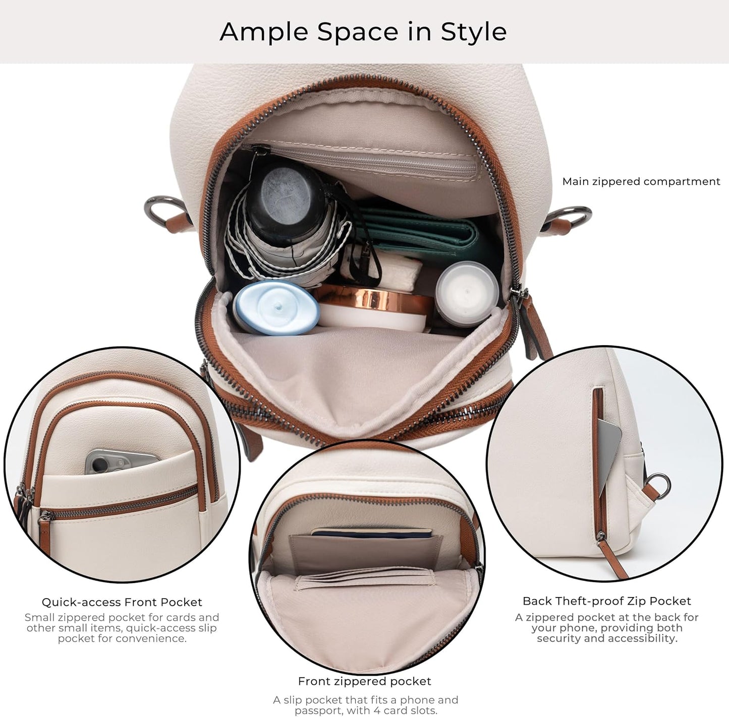 Alldaily Large Sling Bag for Women Crossbody Purse Leather Fashionable Trendy Chest Bag for Travel, Fanny Pack (White)