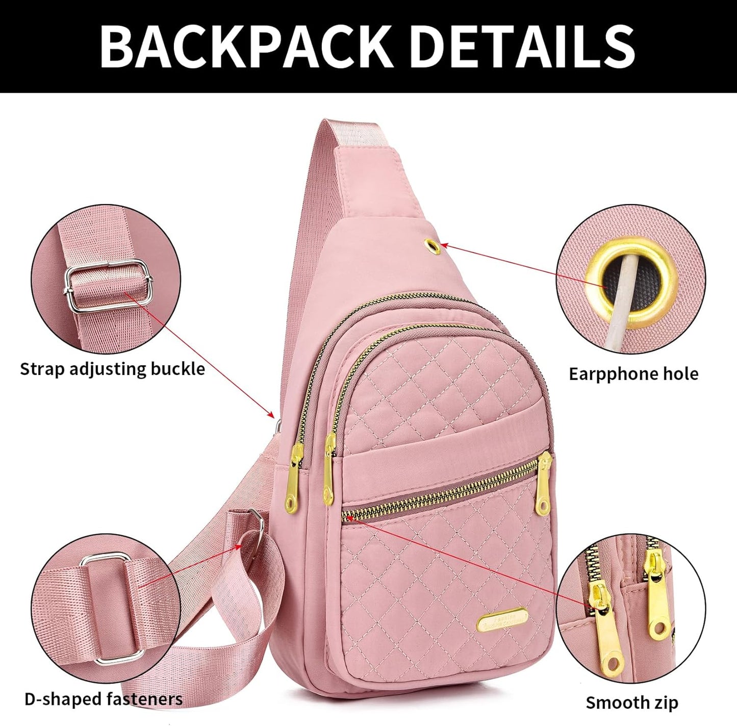 Small Sling Bag For Women Men Casual Crossbody Sling Backpack