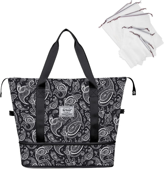 NPBAG Women Travel Duffel, Multi Functional Large Expandable Weekender Carry-on Tote, Gym Workout Overnight Bag, Mommy Hospital Bag for Labor and Delivery