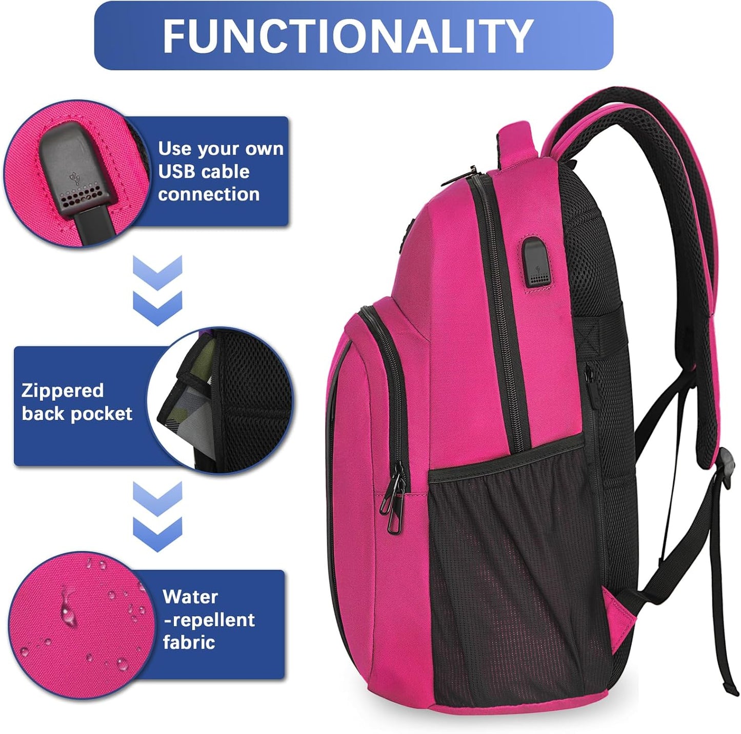 LARIPOP Extra Large Backpack,17.3 Inch Business Laptop backpack for Men Women with USB Charging Port,Water-Resistant Laptopack Weekender Daypack for Work College Computer