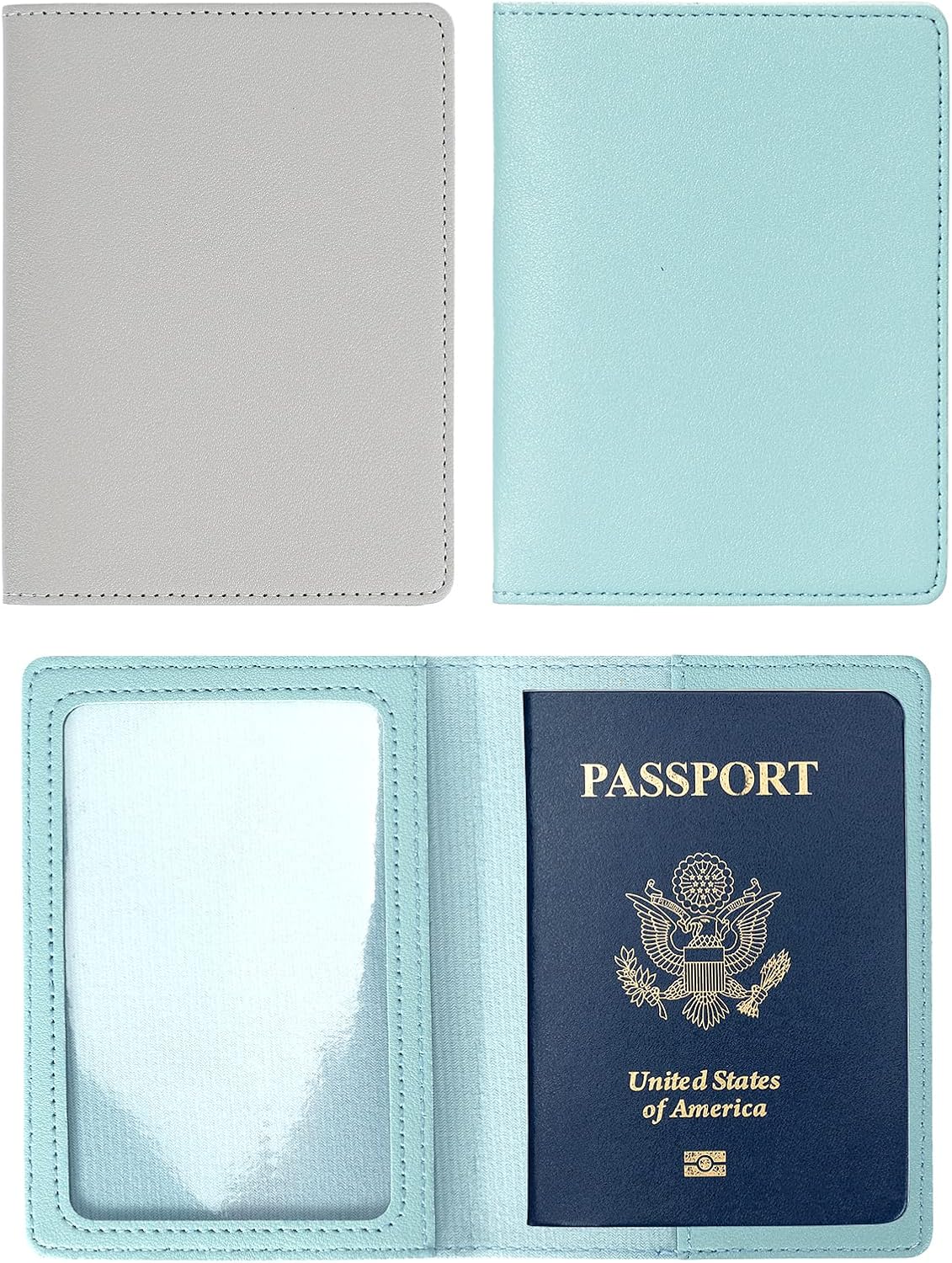 2 Pack Passport covers and Vaccine Card Holder Arouselove PU Leather Passport Wallet Vaccine Case Protector Slot Travel Passport Wallets for Women & Men