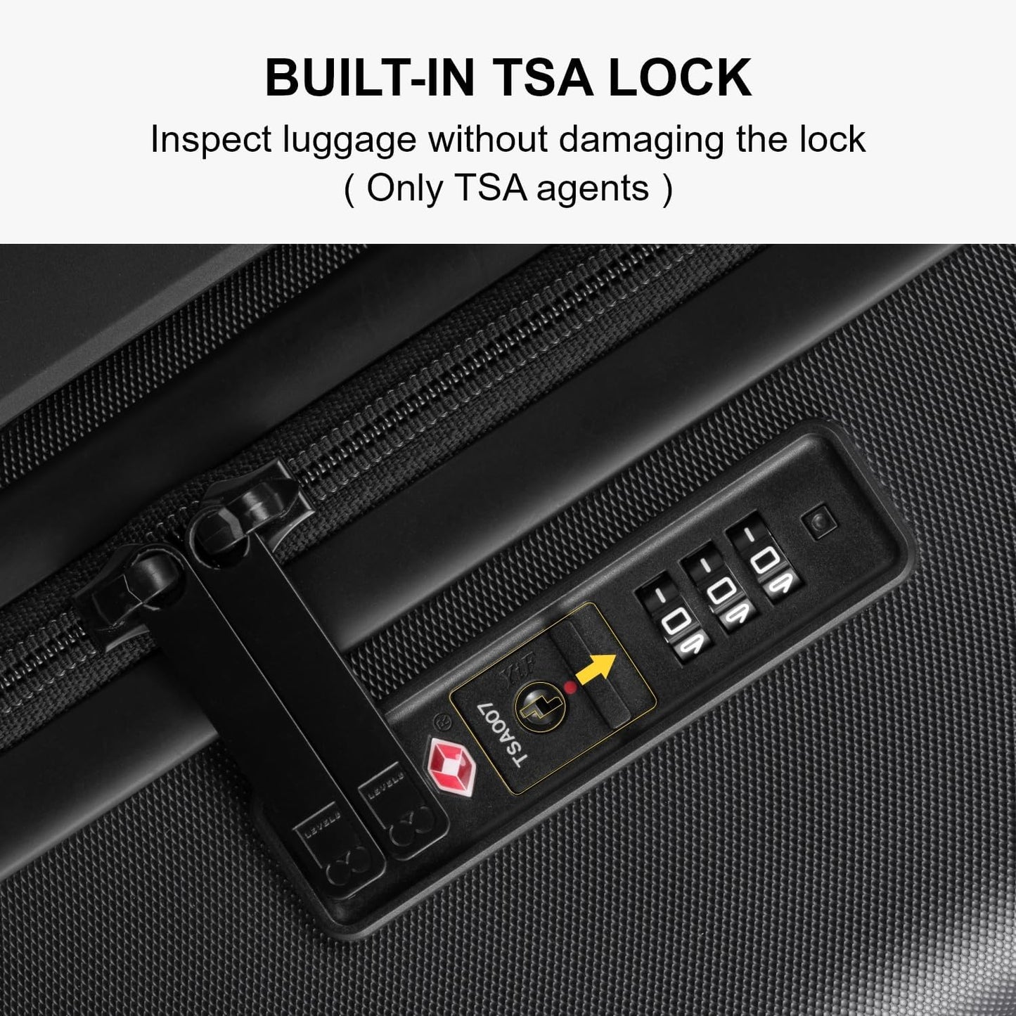 LEVEL8 Carry on Luggage Airline Approved, Small Carry on Suitcases with Wheels, Lightweight Hardside Textured Luggage for Travel, Tsa Approved, 20-Inch, Dark Grey