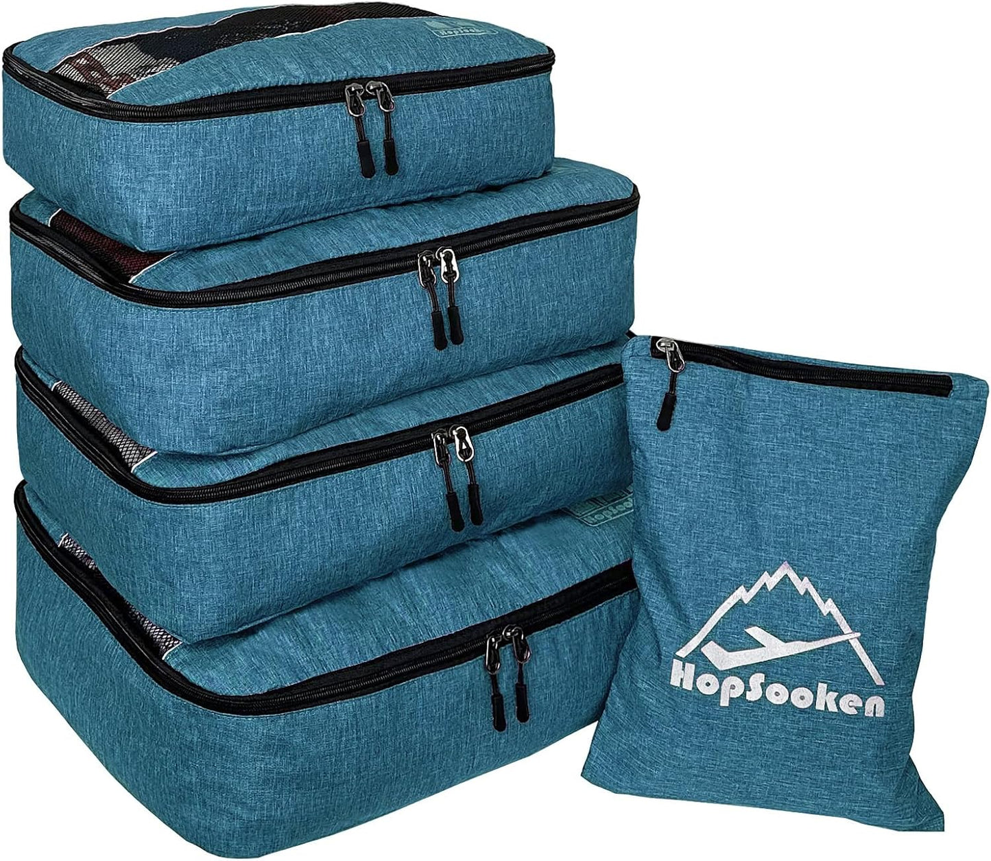 5 Set Packing Cubes for Travel Large Suitcase Luggage Organizer Bags Travel Accessories Vacation 4 Cubes 1 Laundry Pouch Bag