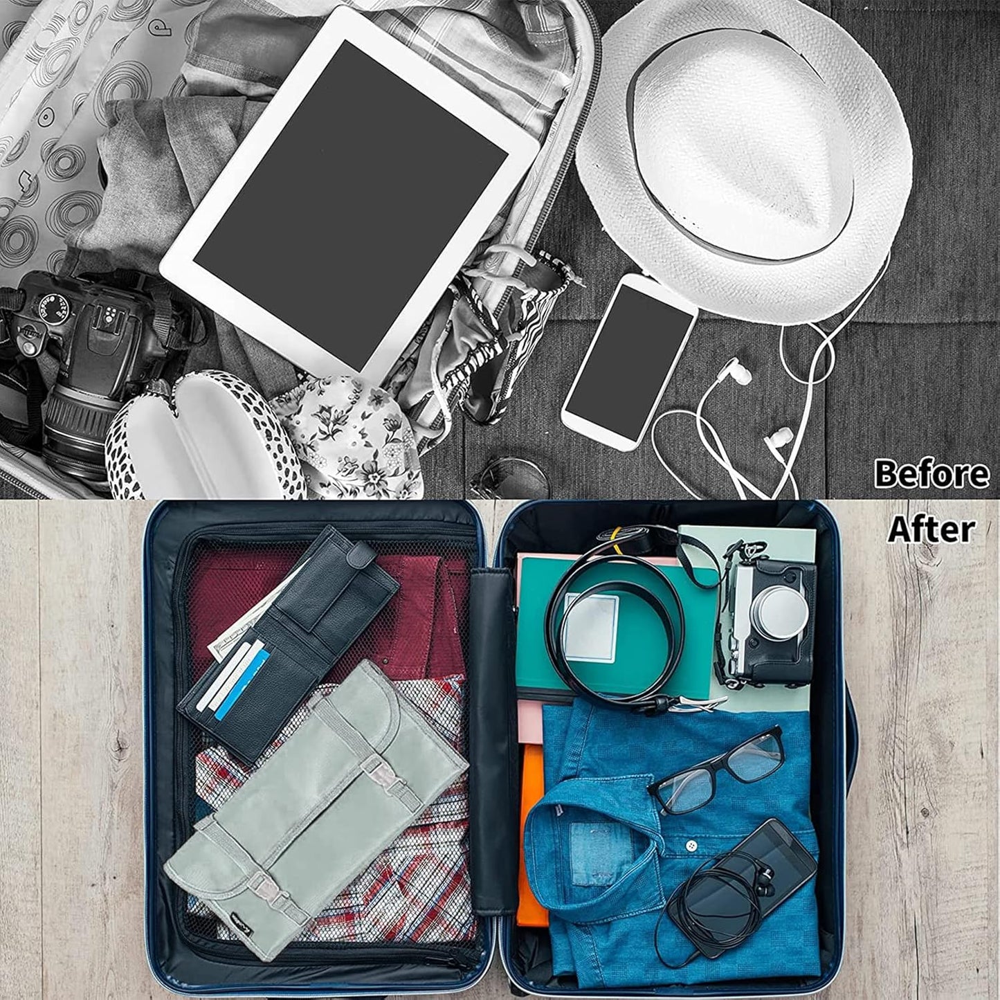 Foldable Clear Hanging Travel Toiletry Bag Cosmetic Organiser Storage