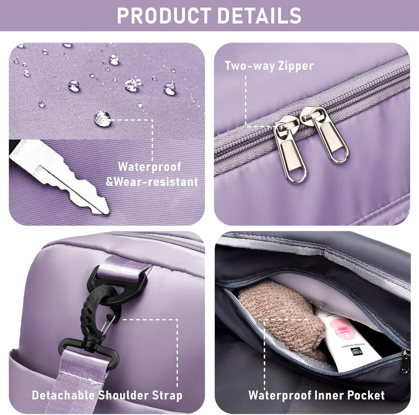 NPBAG Women Travel Duffel, Multi Functional Large Expandable Weekender Carry-on Tote, Gym Workout Overnight Bag, Mommy Hospital Bag for Labor and Delivery