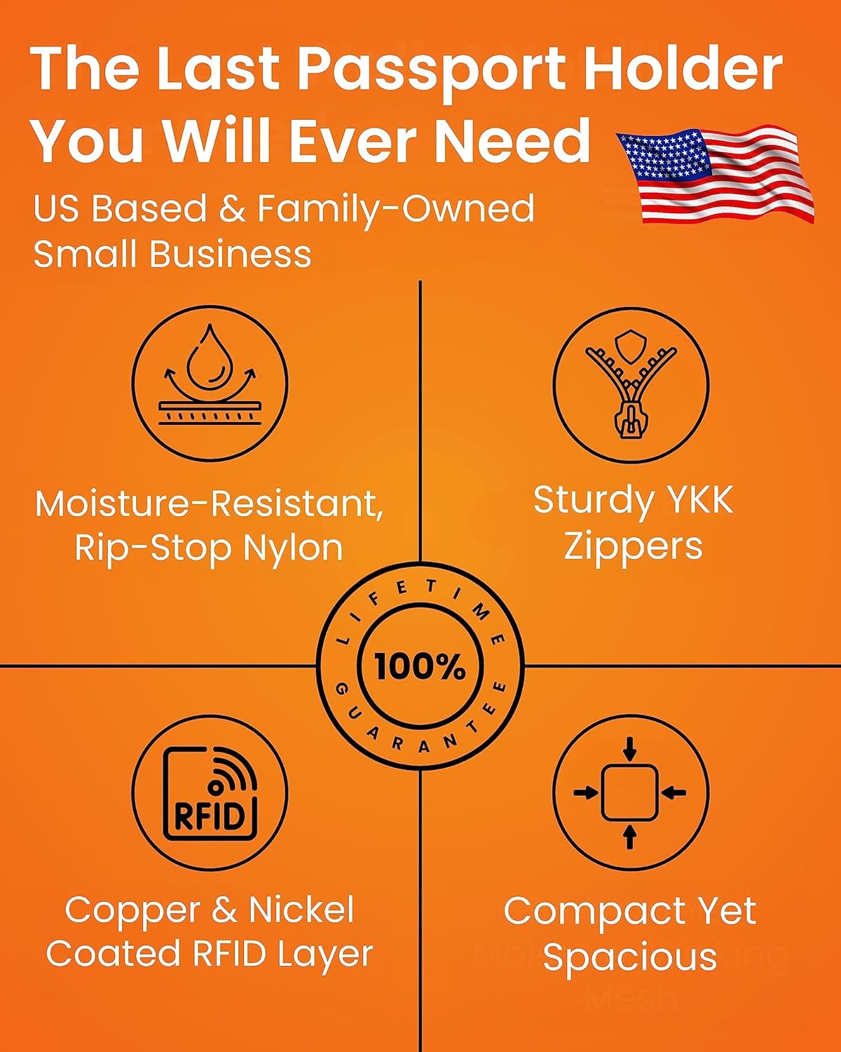 Passport Holder Family up to 6 Passports, Large Passport Wallet and Premium Travel Document Holder Organizer with RFID Anti-Theft Blocking - Black