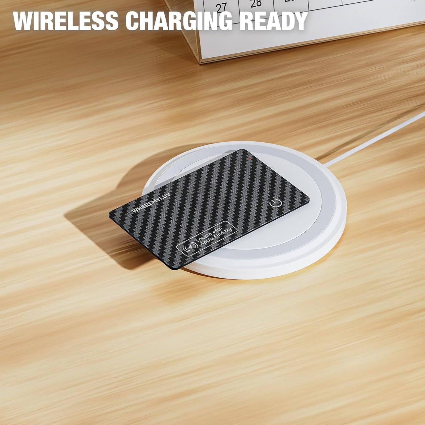 WHEREMYLUV-Item-Finder-for-Wallet, Ultra Thin Bluetooth Tracker Card Compatible with Apple Find My, Rechargeable GPS Locator, IPX8 Waterproof, Slim Smart Card for Men & Women