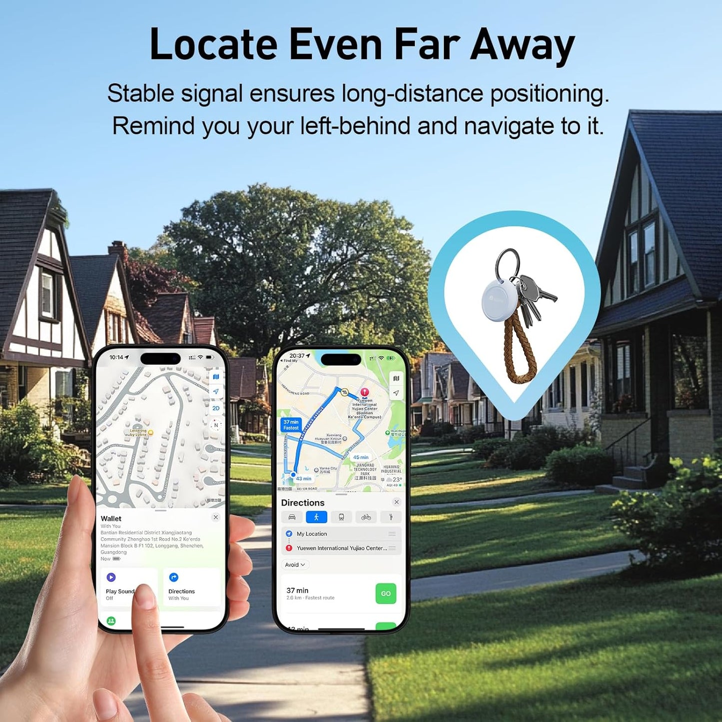 2025 [Apple MFi Certified] (iOS Only) Bluetooth Tracker Smart Finder for Apple Find My, iPhone Card Wallet Finder GPS Tracker, 5-10 Years Battery, Keys Finder and Item Locator for Keys, Bags, Passport