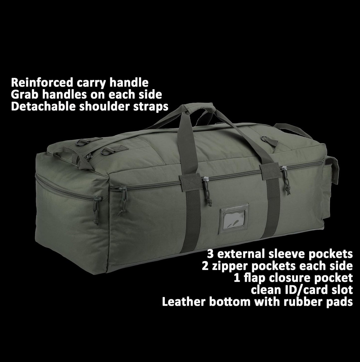 Large Military Duffle Bag Tactical Gear Load Out Bag Deployment Cargo Bag Travel Sports Equipment Duffel Luggage Bag with Backpack Straps 90L