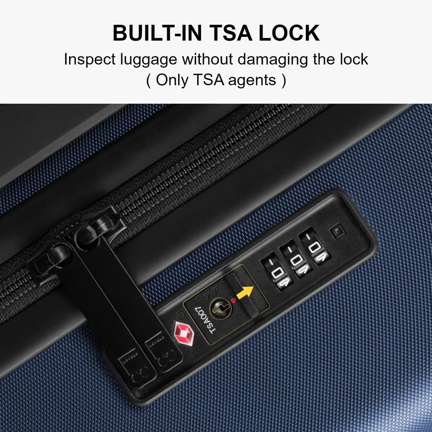 LEVEL8 Carry on Luggage Airline Approved, Small Carry on Suitcases with Wheels, Lightweight Hardside Textured Luggage for Travel, Tsa Approved, 20-Inch, Navy