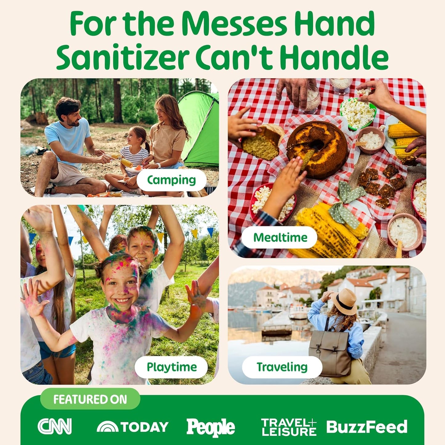 Fomin Mini Hand Sanitizer Wipes 30 Pack (8 Count) - Variety Pack Mini Wet Wipe - pH Balanced, Biodegradable, Antibacterial On The Go Hand Sanitizing Wipes - Hypoallergenic, Plant-Based Travel Wipe