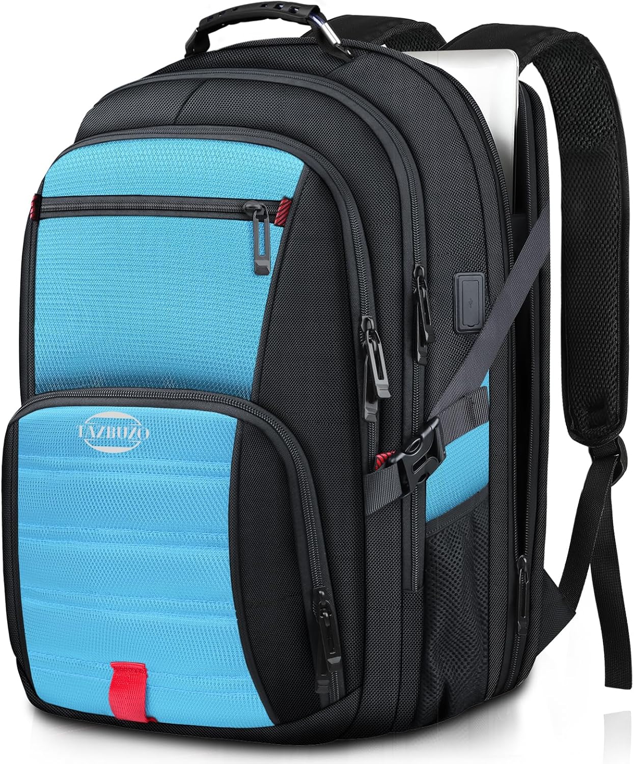 18.4 Inch Extra Large Backpack, Carry on Backpack, 55L Travel Laptop Backpack, Water Resistant Casual Hiking Daypack, Computer Bag with USB Port, College School Backpack for Men Women, Blue