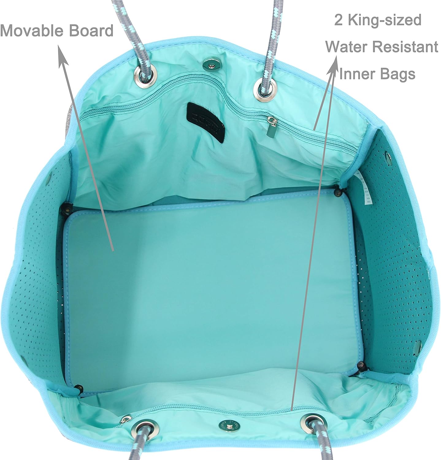 QOGiR Neoprene Multipurpose Beach Bag Tote with Inner Zipper Pocket … … … …