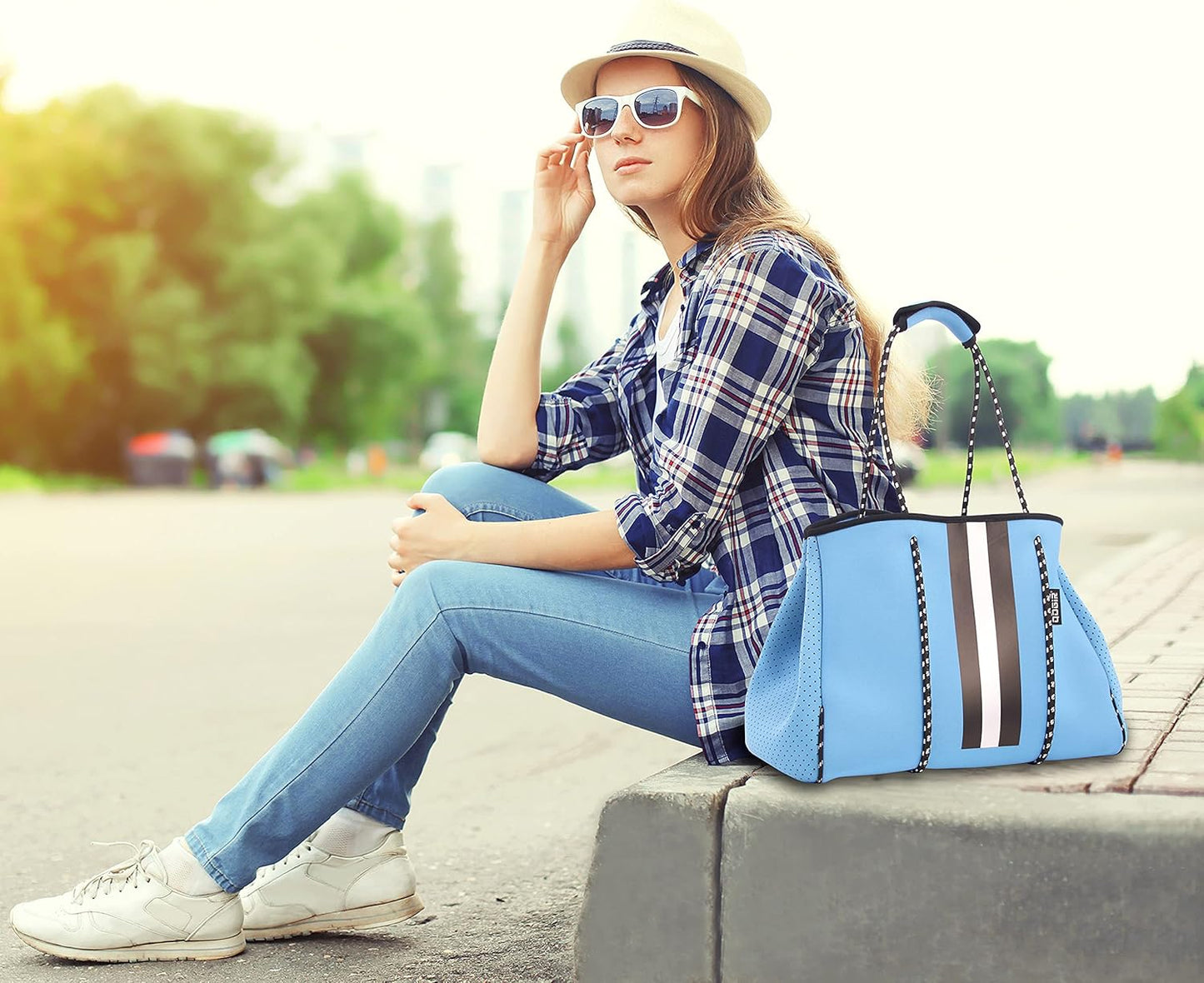 QOGiR Neoprene Multipurpose Beach Bag Tote with Inner Zipper Pocket … … … …