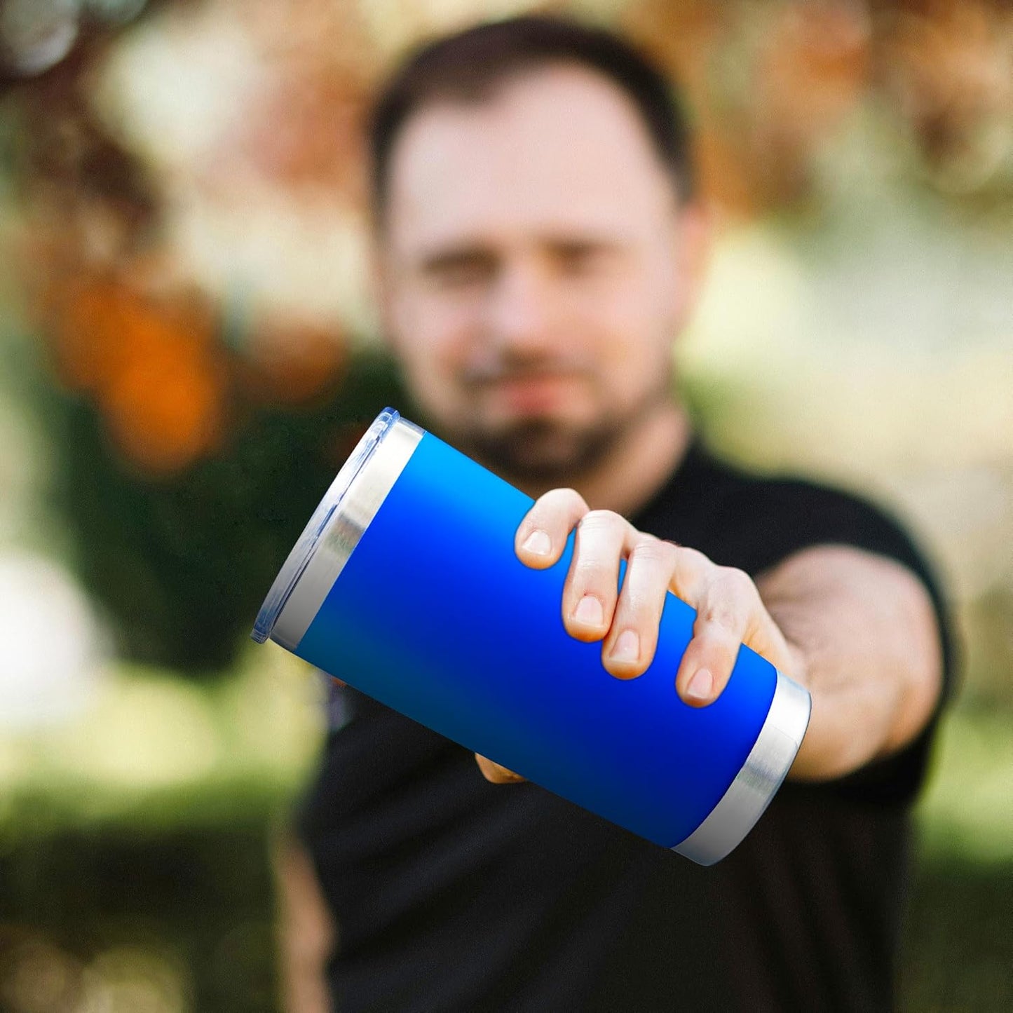 20oz Tumbler Bulk Stainless Steel Tumblers with Lid Vacuum Insulated Double Wall Travel Coffee Mug Powder Coated Tumbler Cup for Hot and Cold Drinks(Dark Blue, 6 pack)